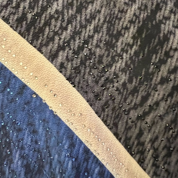 Avenue Navy/Blue/Black/Grey Rayon Top with Flowy Flap & Sparkly Gems - Picture 14 of 17